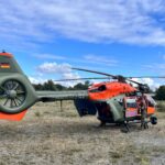 Reserve: Unterstützung für den Transport: Ein SAR-Rettungshubschrauber (Search and Rescue) stand für den Transport von Schwerverletzten bereit. Auch dieses Szenario wurde geübt.