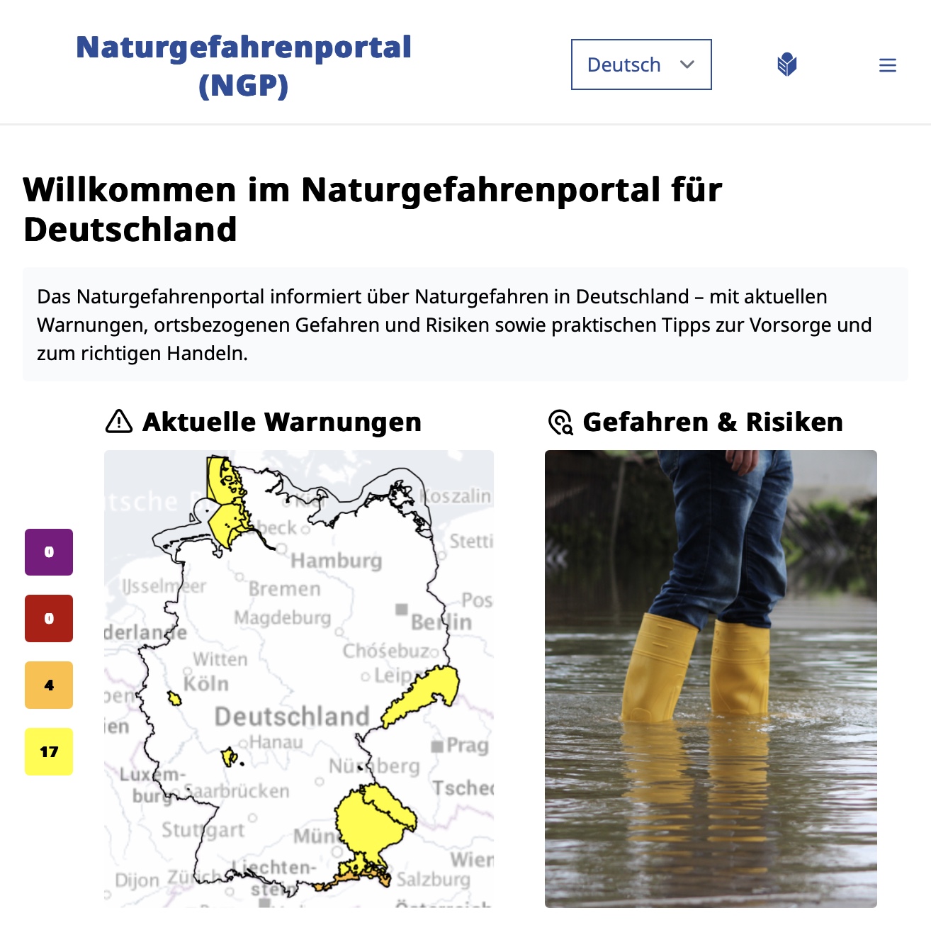 Seit dem 11. April 2025 ist das neue Naturgefahrenportal Deutschland online