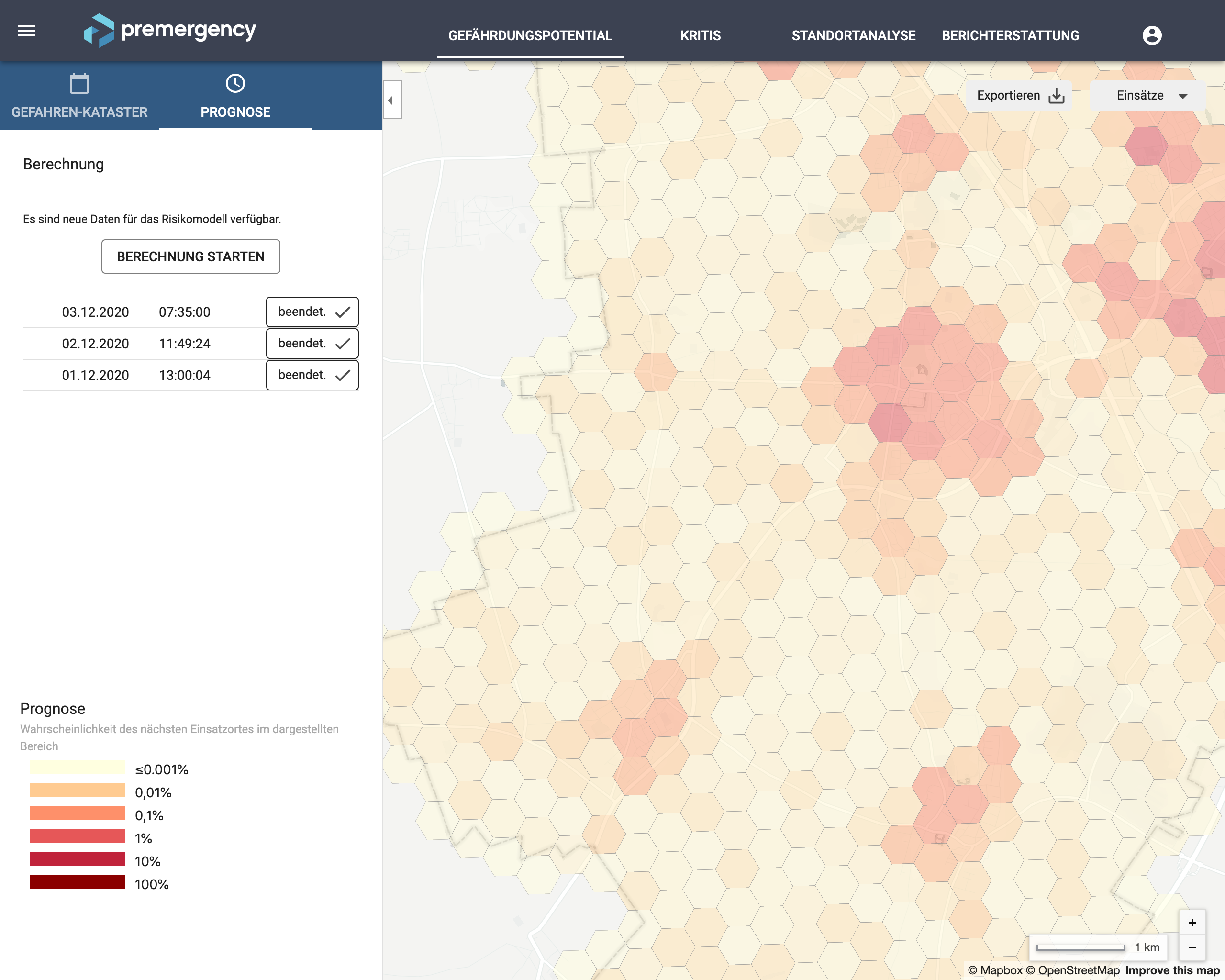 Premergency, eine führende Softwarelösung für geobasierte Analysen und die Auswertung von Einsatzdaten, wird seit 2017 erfolgreich von Werkfeuerwehren, Feuerwehren und Rettungsdiensten eingesetzt.
